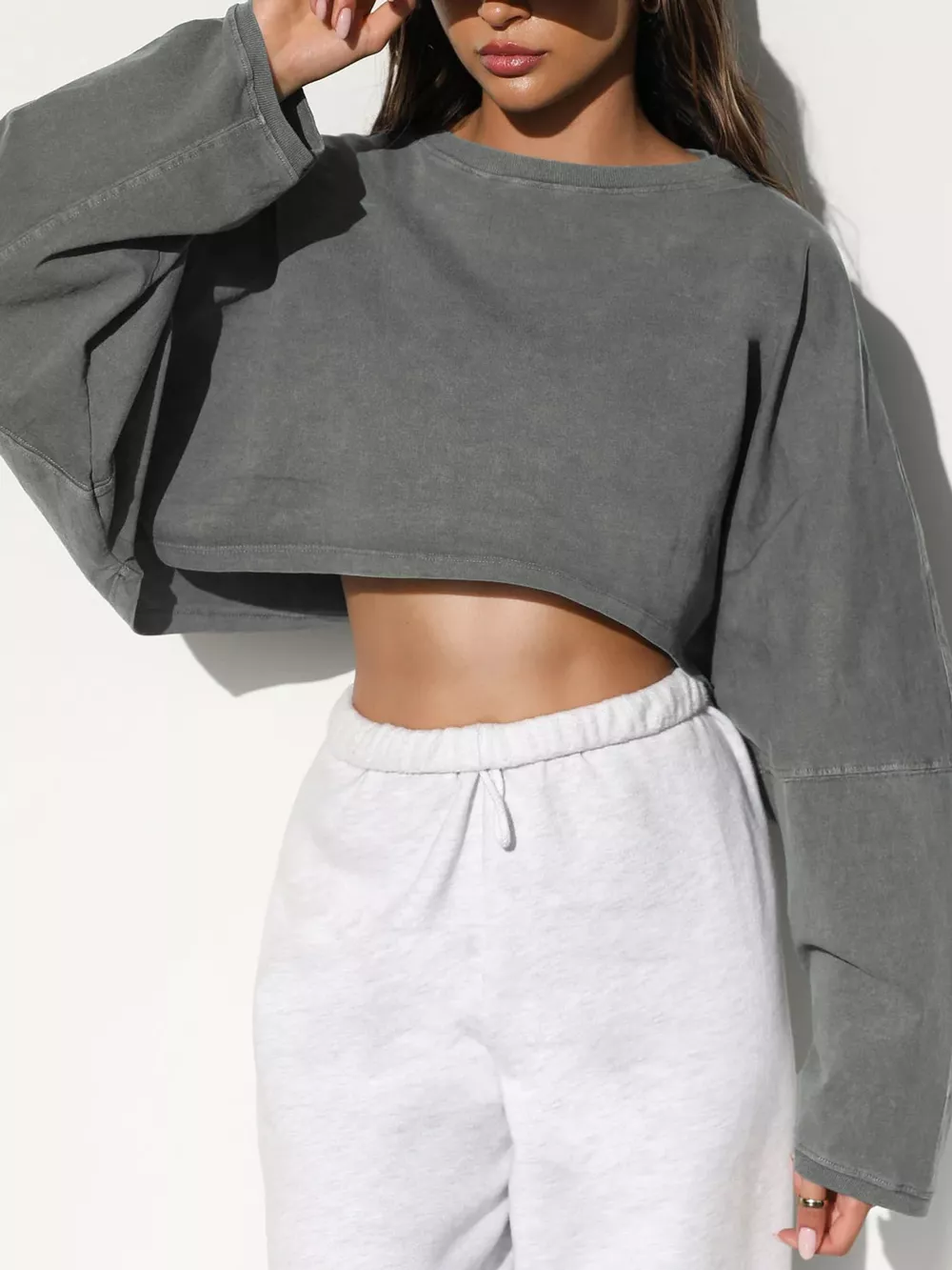 Long Sleeve Cropped Sweatshirt, image 17