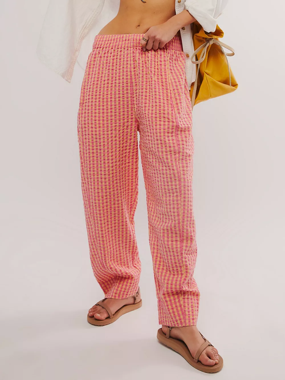Gingham Relaxed Fit Pants, image 7