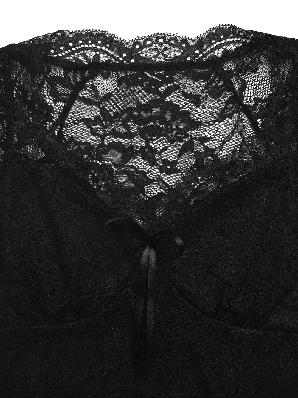 Lace Bowknot Slim Fit Top, image 6