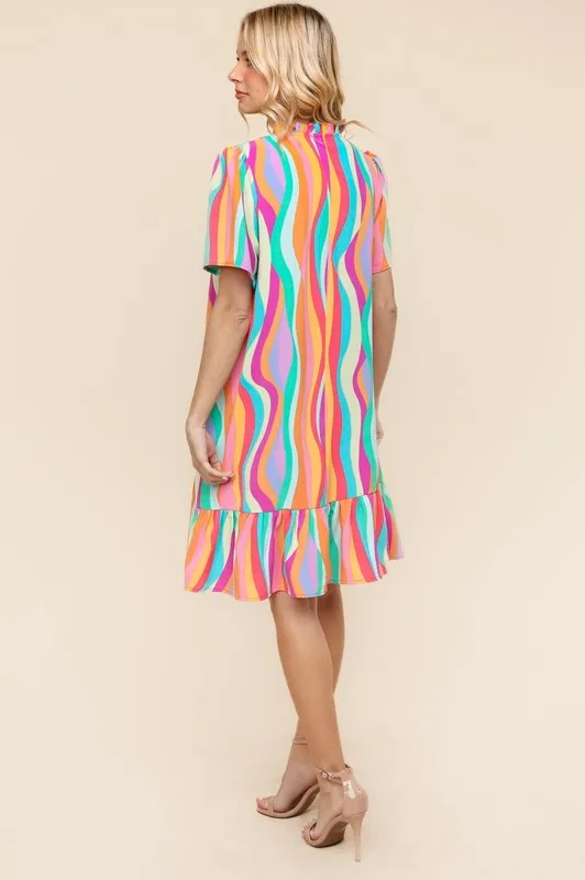 Tiered Woven Ruffle Hem Dress, image 4