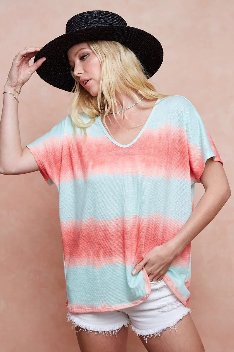 Tiedye Printed Hacci Knit Top, image 4