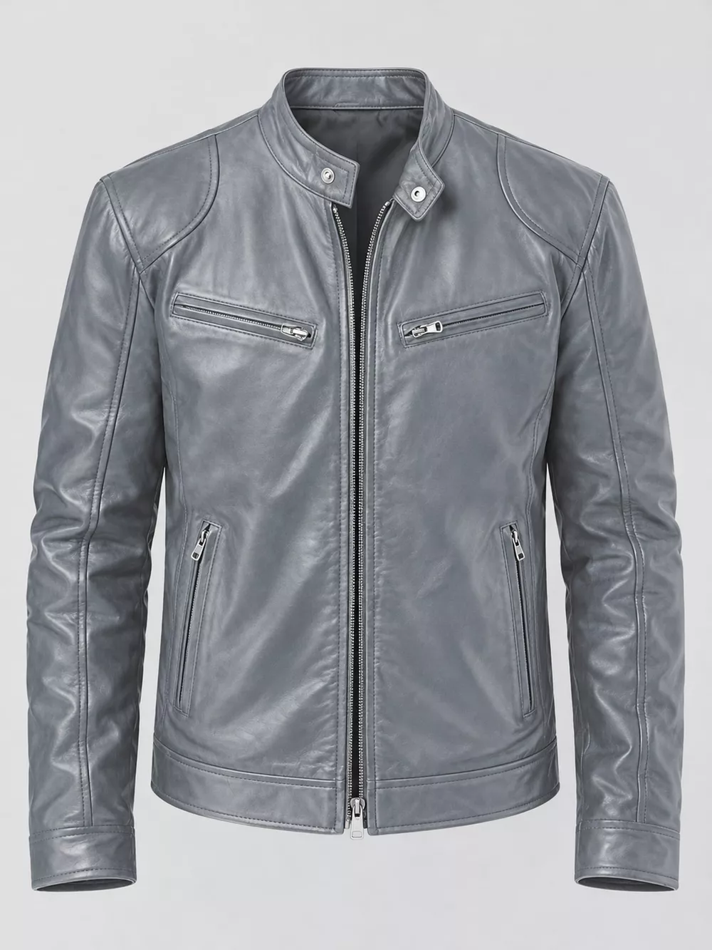 Men's Full Size Faux Leather Zip Up Jacket Plus Size, image 39