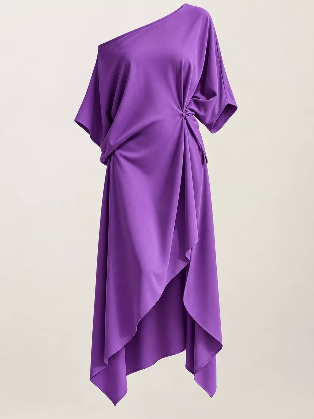 Full Size One-Shoulder Asymmetric Hem Midi Dress Plus Size, image 35