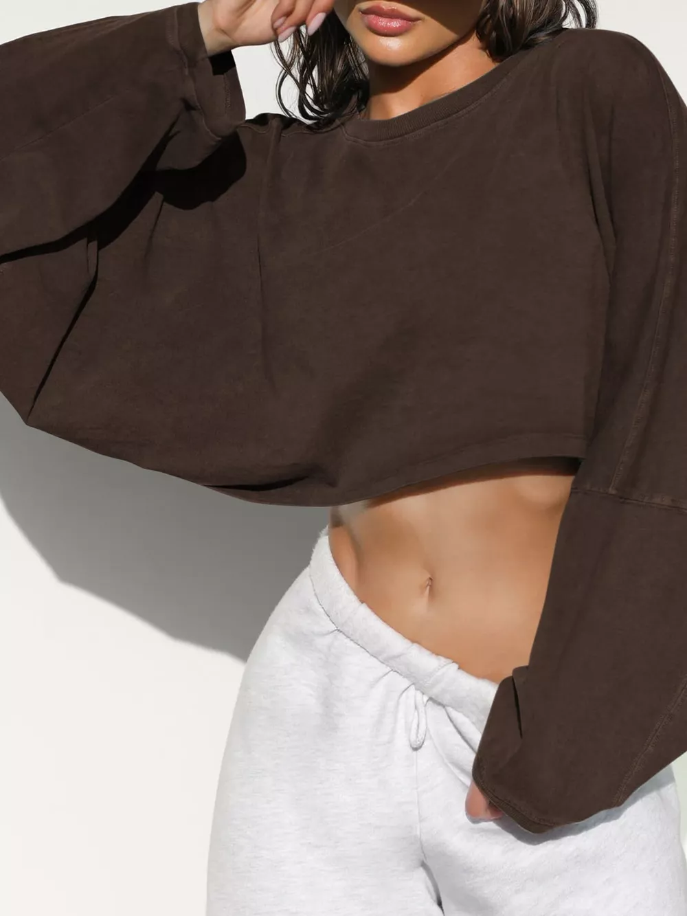 Long Sleeve Cropped Sweatshirt, image 27