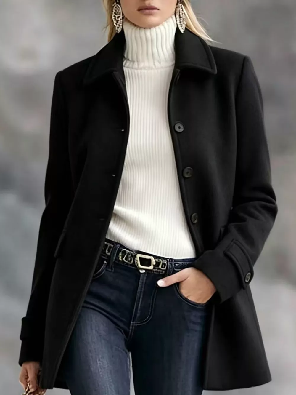 Single-Breasted Longline Coat, image 2