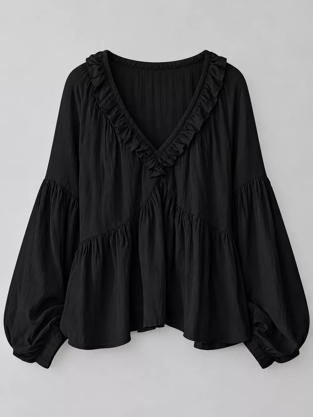 Ruffled V-Neck Blouse, image 33