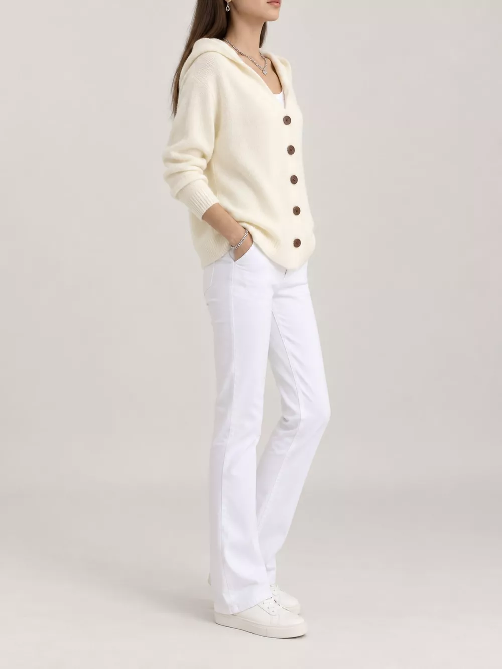 Full Size Hooded Button-Down Knit Cardigan Plus Size, image 20