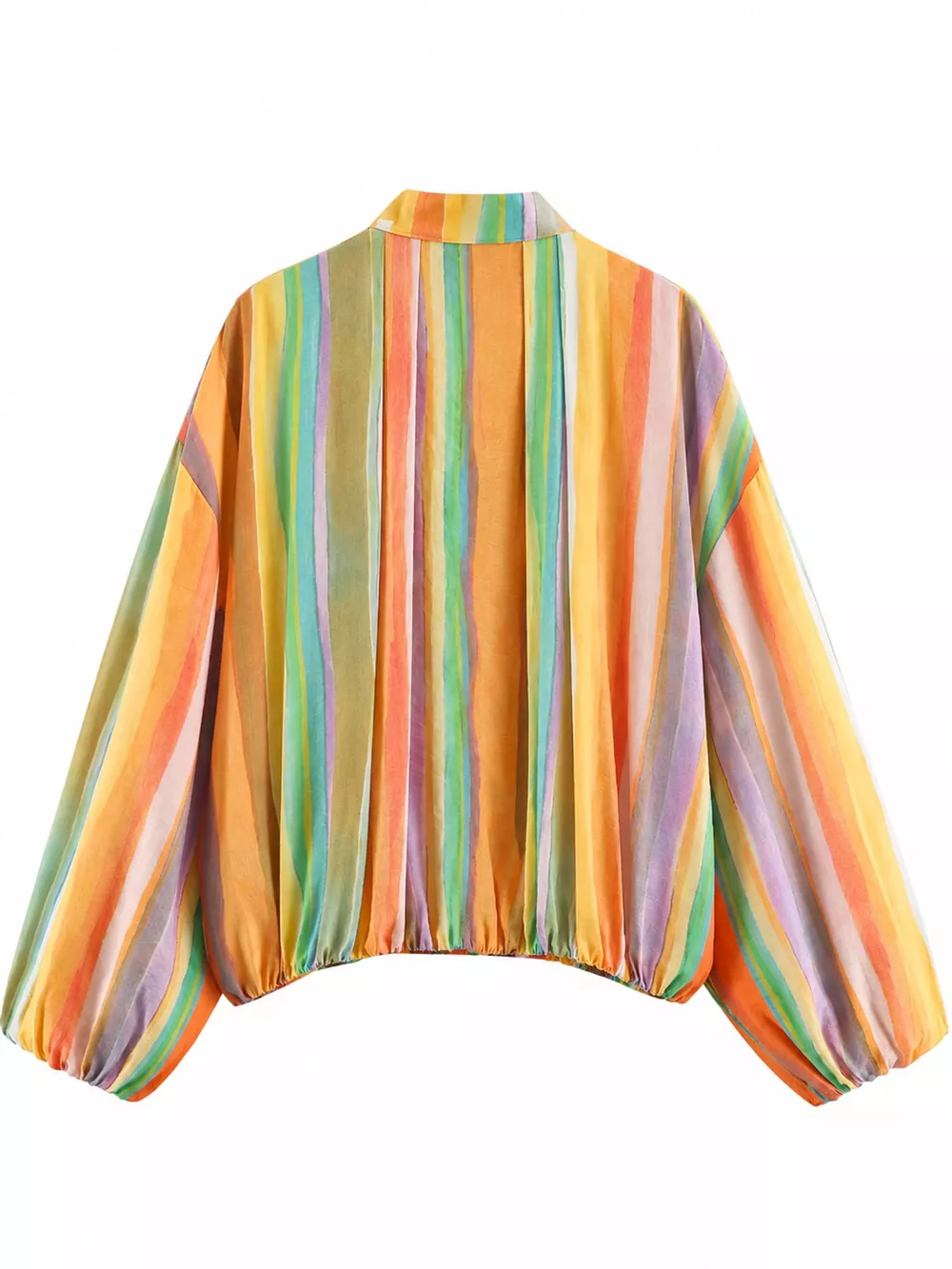Vibrant Striped Lightweight Zip-Up Jacket, image 6