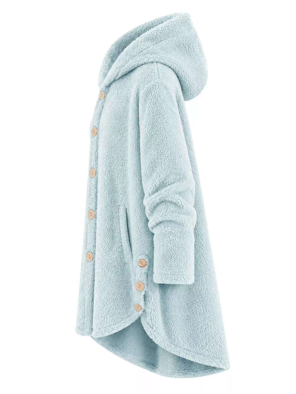 Full Size Fleece Button Up Hooded Outerwear Plus Size, image 13