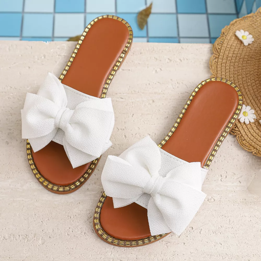 Bowknot Embellished Flat Sandals, image 16