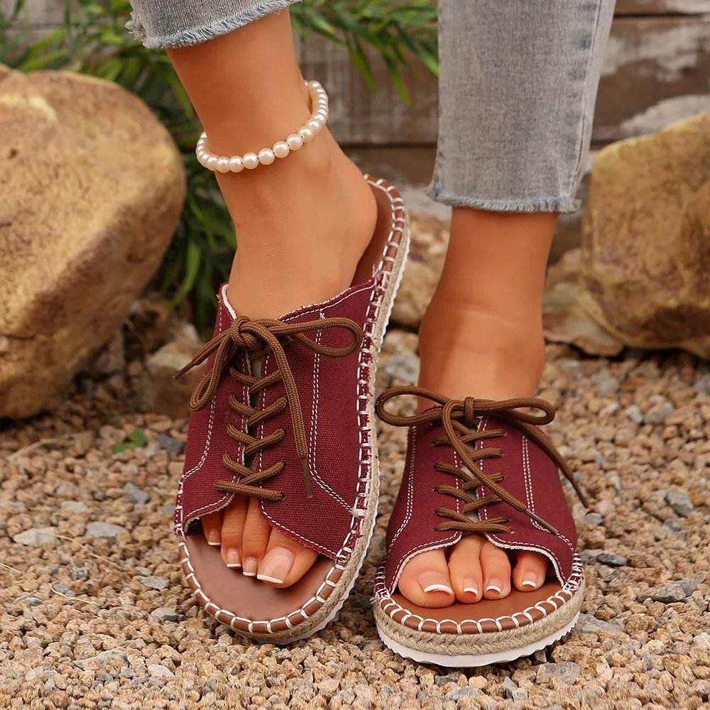 Open Toe Lace Up Sandals, image 12