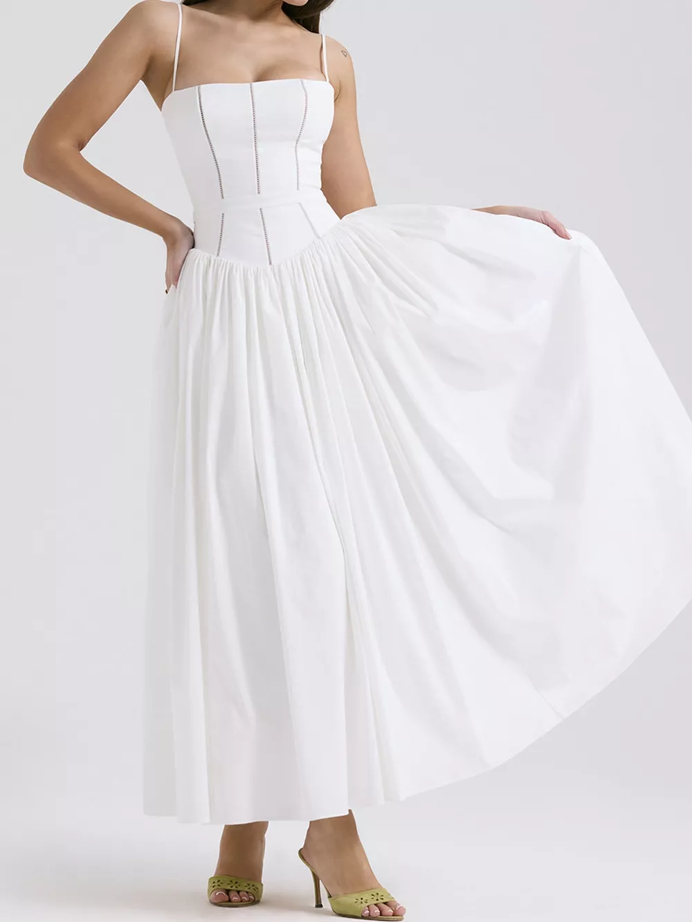 Floral Spaghetti Straps Midi Dress, image 3