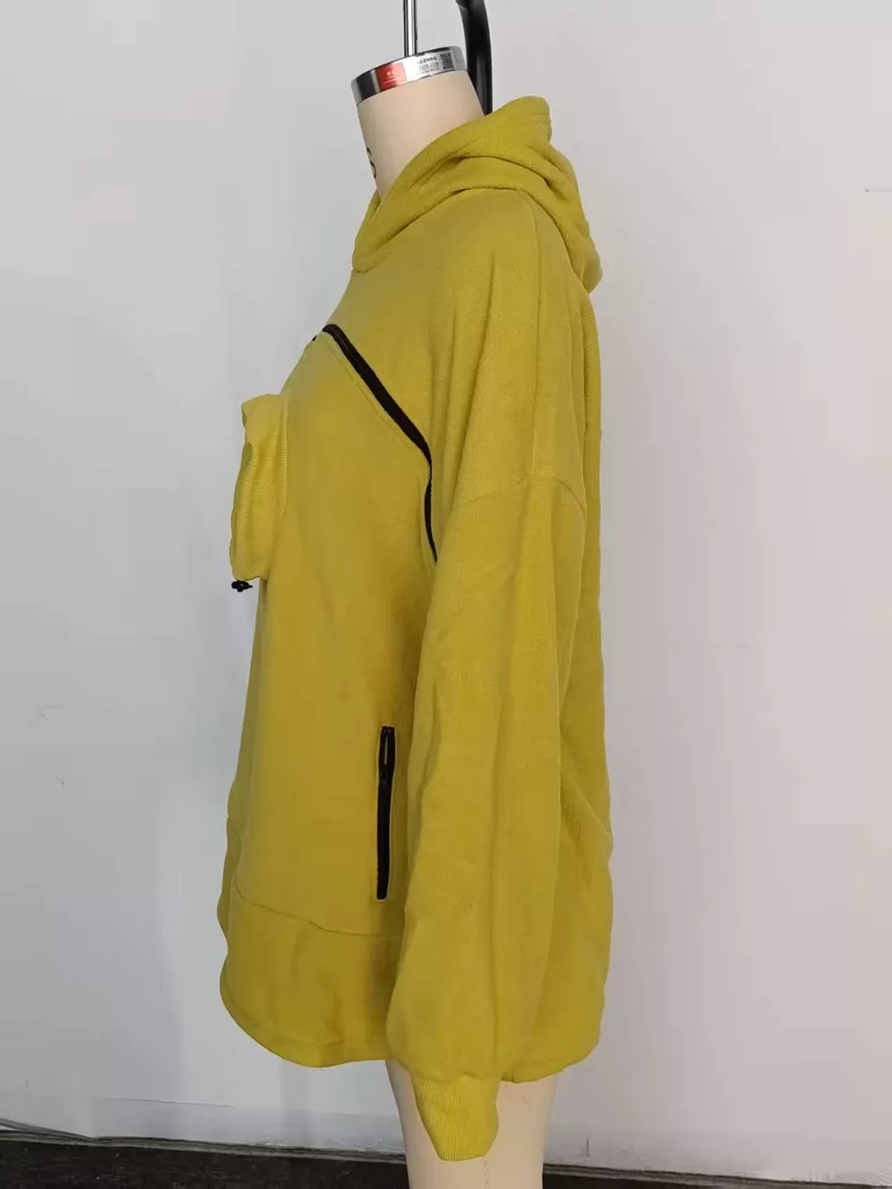 Full Size Fleece Pet-Carrying Hoodie with Cat Pouch Plus Size, image 16