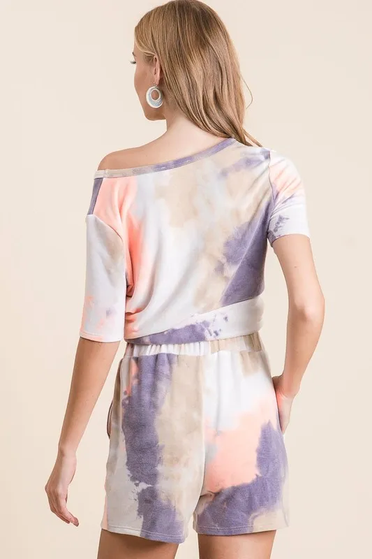 Tie Dye Terry Shorts with Drawstring, image 10
