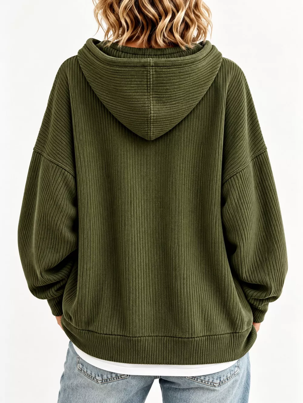 Drawstring Dropped Shoulder Hoodie, image 20