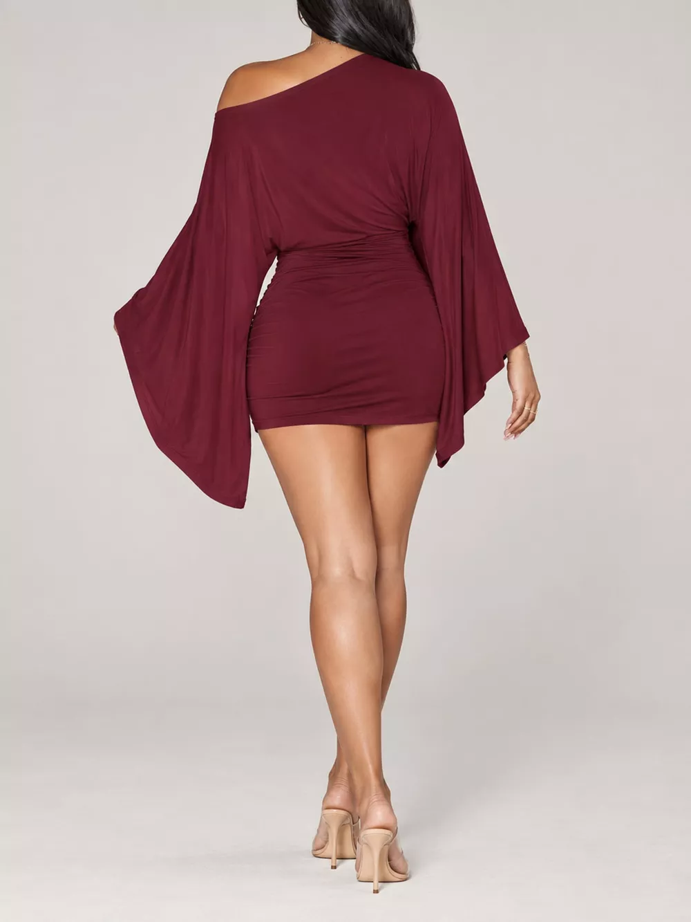 One-Shoulder Draped Bodycon Mini Dress, image 11