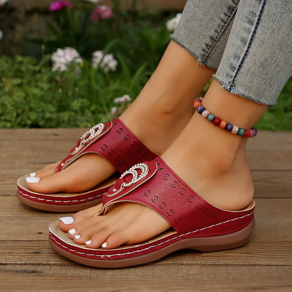 Toe Post Wedge Sandals, image 2