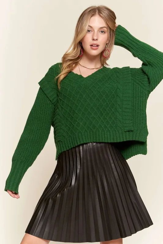 Ruffle Detail ble Sweater