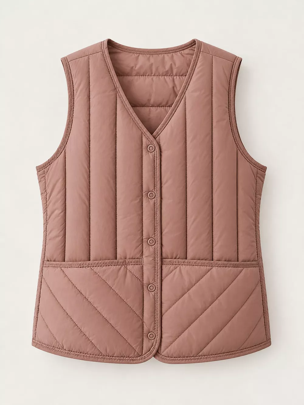 Full Size Quilted Button Up Vest Coat Plus Size, image 57