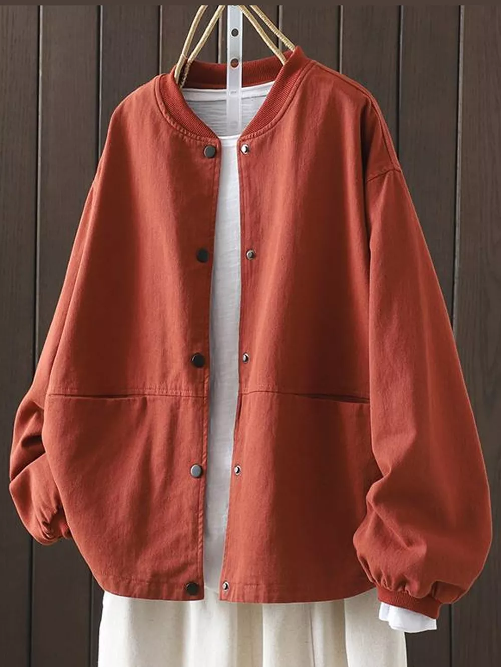 Snap Down Dropped Shoulder Jacket, image 4