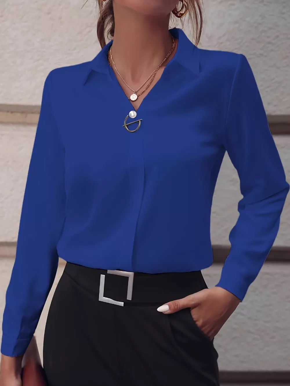 Long Sleeve Satin Blouse, image 27