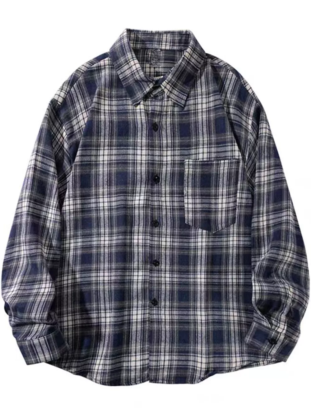 Casual Loose Fit Plaid Shirt, image 5