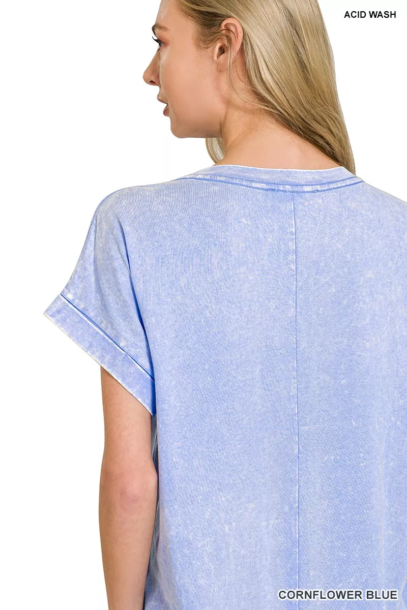 Washed Exposed Seam Short Sleeve T-Shirt Dress, image 3