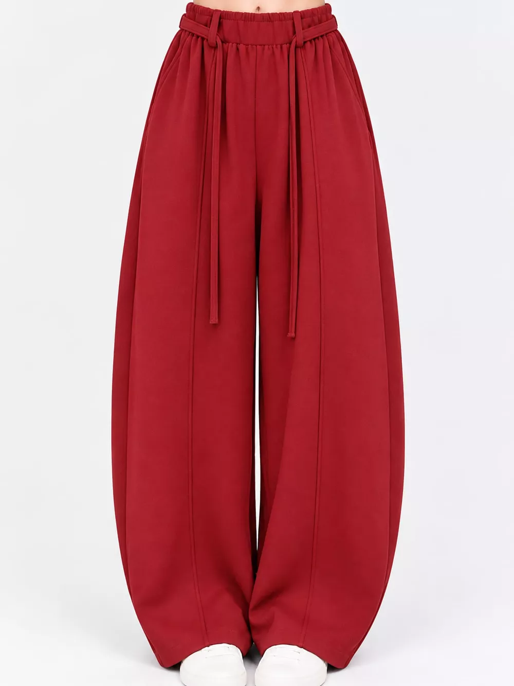 Drawstring Wide-Leg Casual Pants
