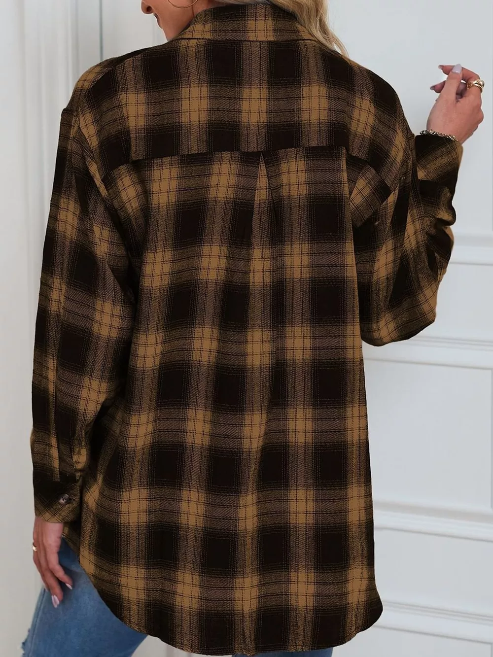 Plaid Button-Down Oversized Shirt, image 29