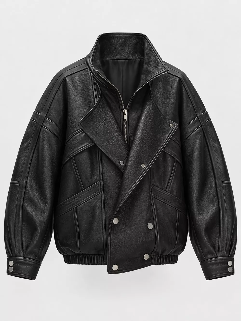 Snap Down Leather Jacket, image 15