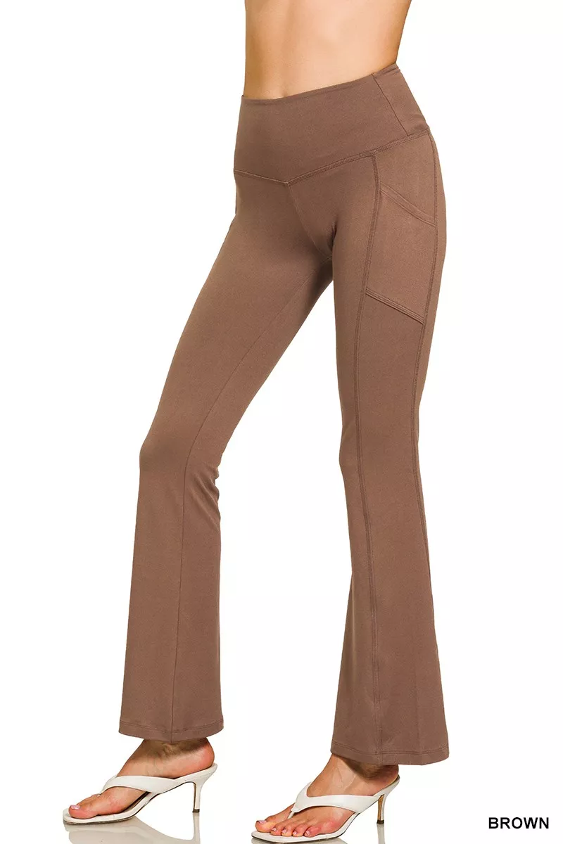 Brushed Dty Microfiber Flare Pants, image 3