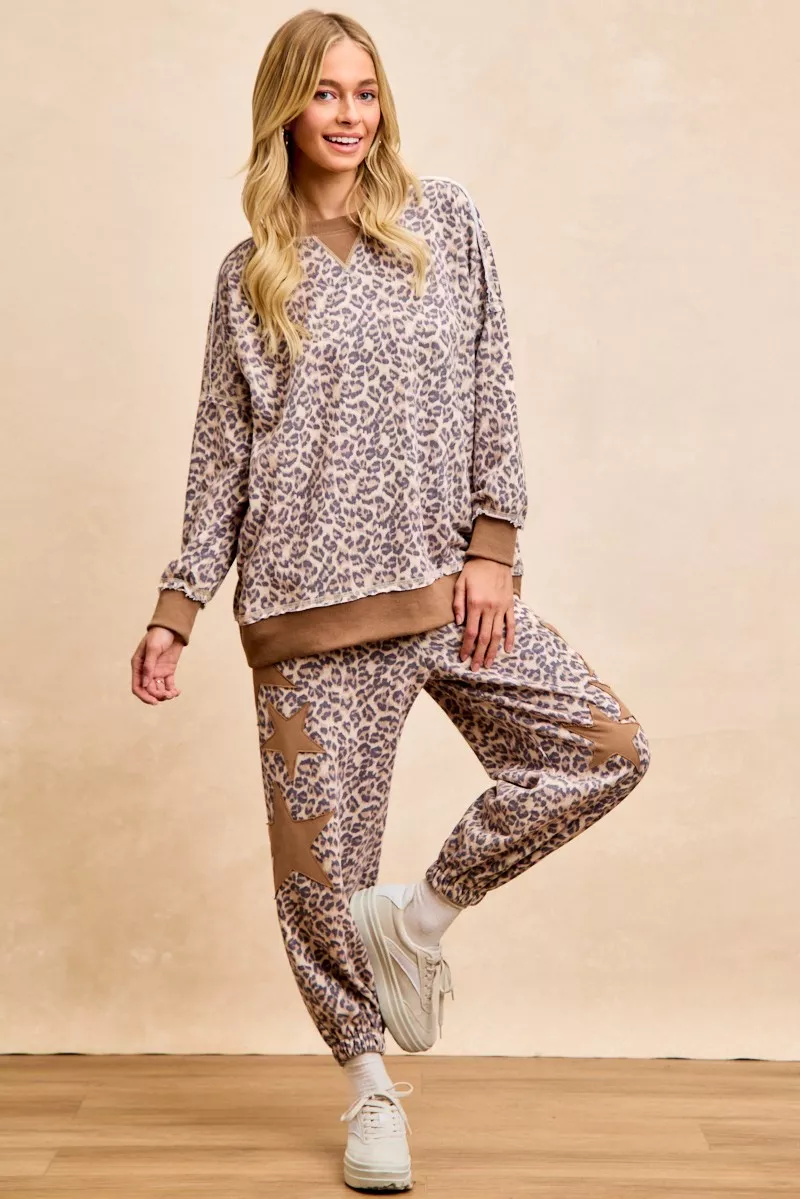 Leopard Printed French Terry Sweatshirt, image 6