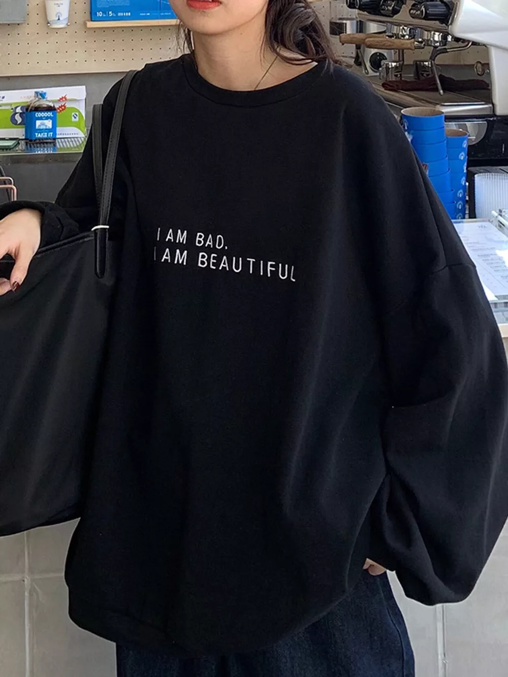 Letter Graphic Crew Neck Sweatshirt, image 2