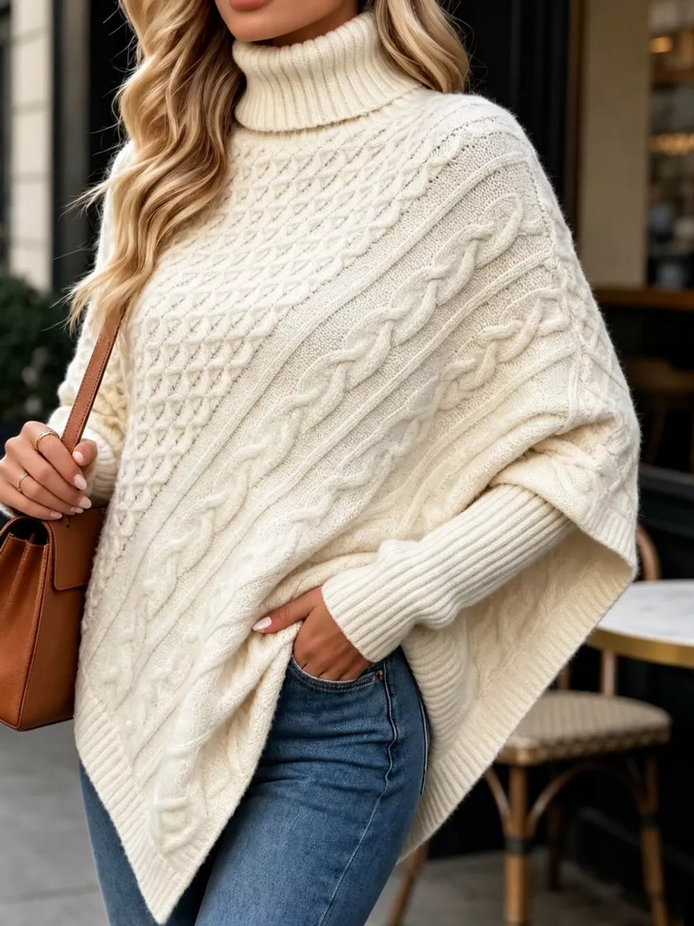 Turtleneck Cable-Knit Sweater, image 24