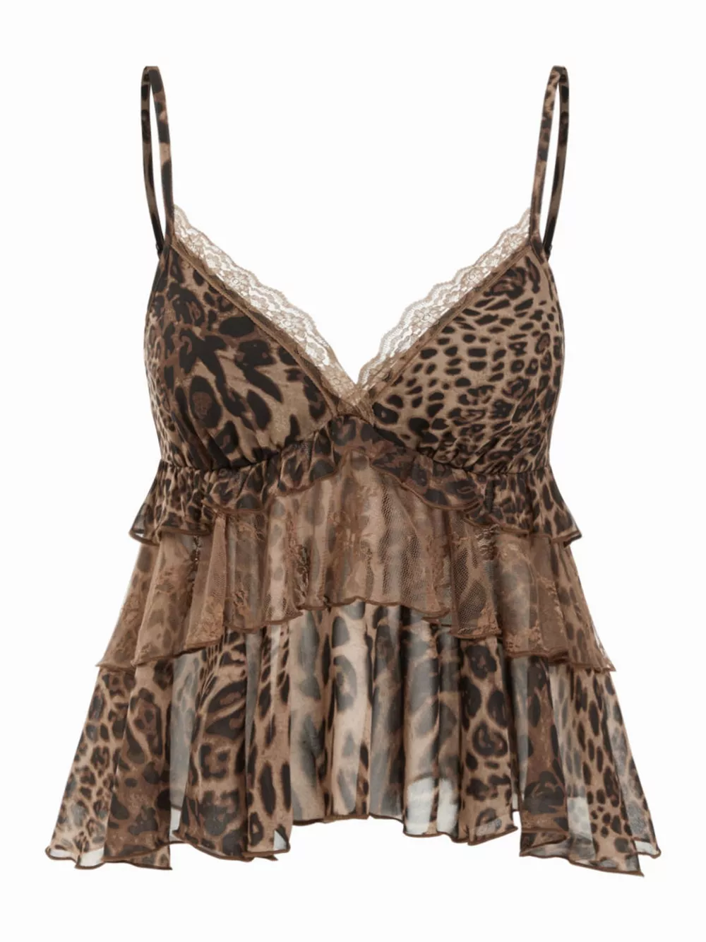 Ruffled Lace Trim Cami, image 2