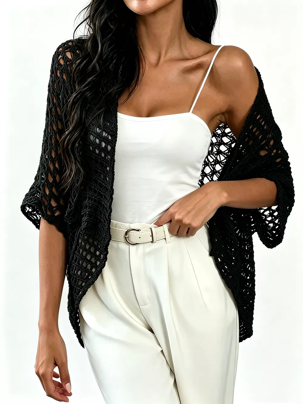 Open Front Crochet Cardigan, image 7