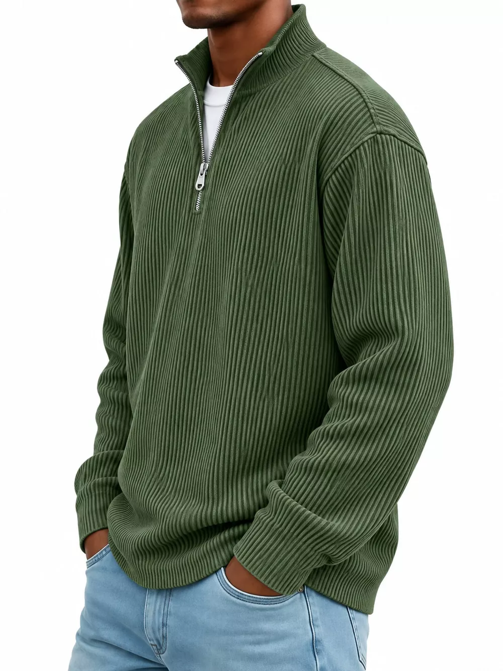 Men's Full Size Quarter-Zip Long Sleeve Sweatshirt Plus Size, image 38