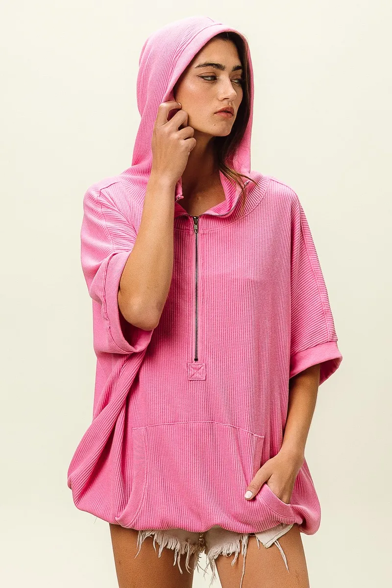 Vintage Washed Waffle Thermal Hoodie, image 5
