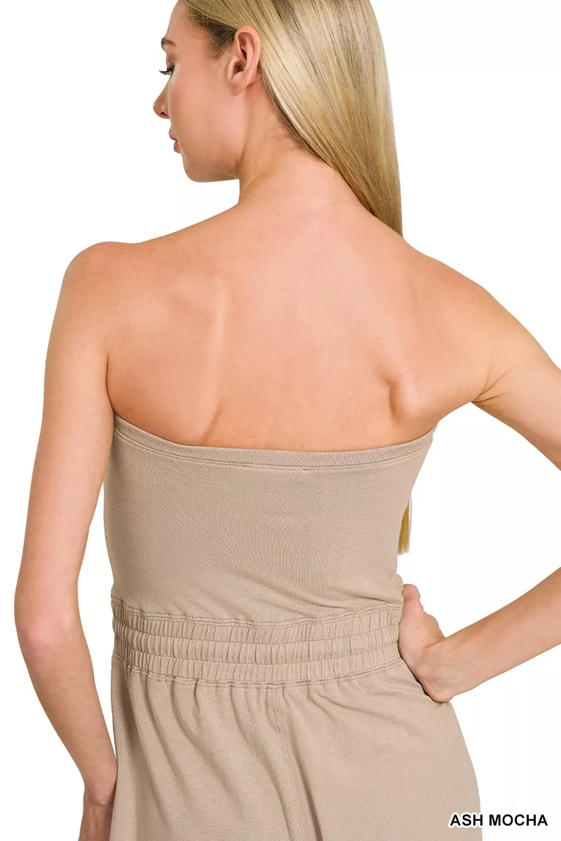 Tube Top Jumpsuit with Drawstring Waist, image 3