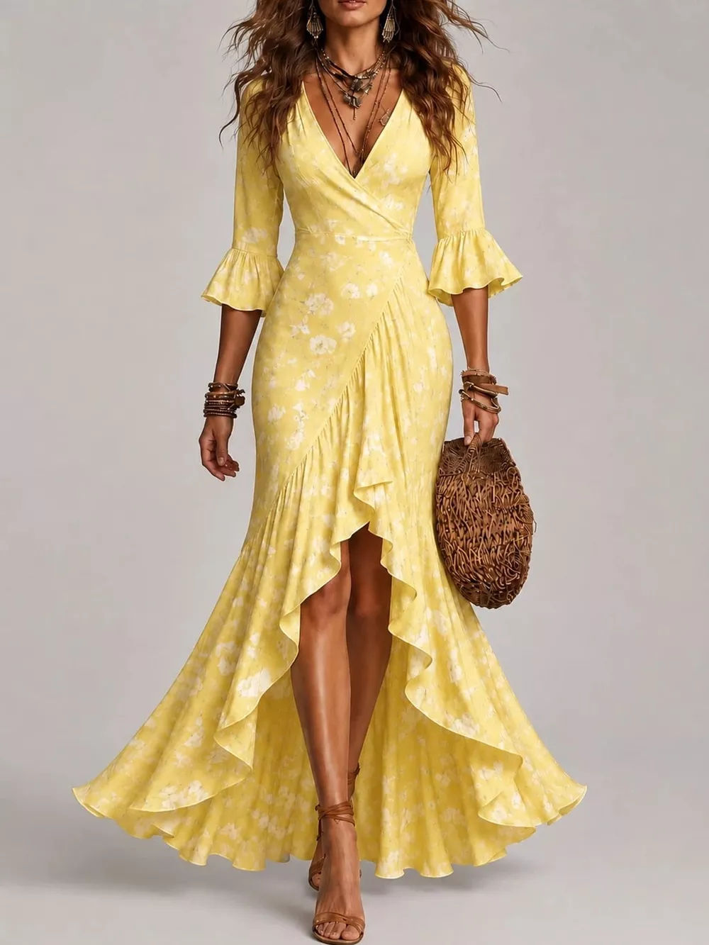 High-Low Ruffled Maxi Dress, image 6