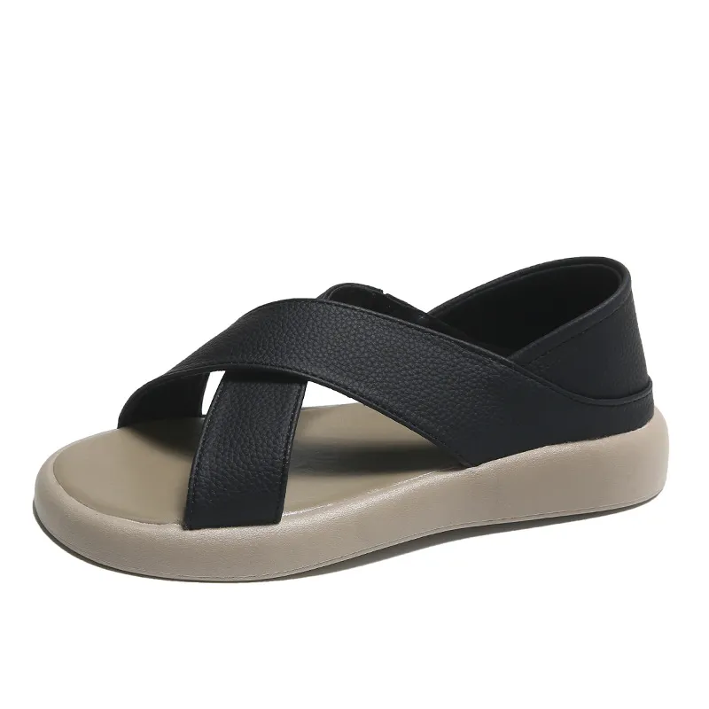 Crossover Platform Comfort Sandals, image 3