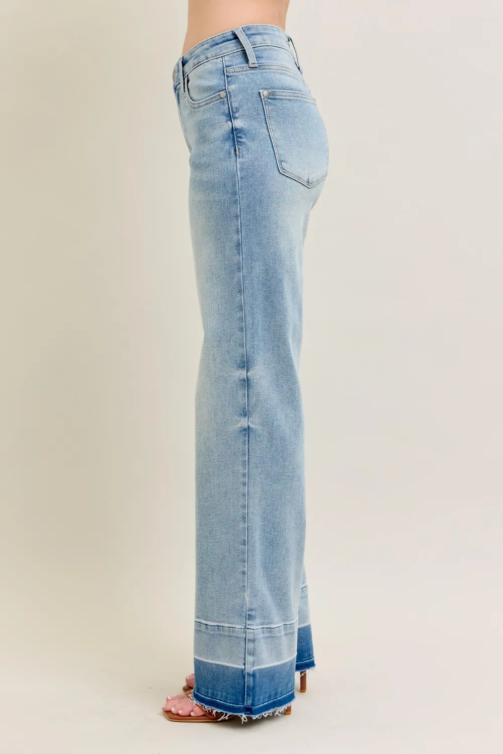 Full Size Mr Release Hem Wide Leg Jeans Plus Size, image 8
