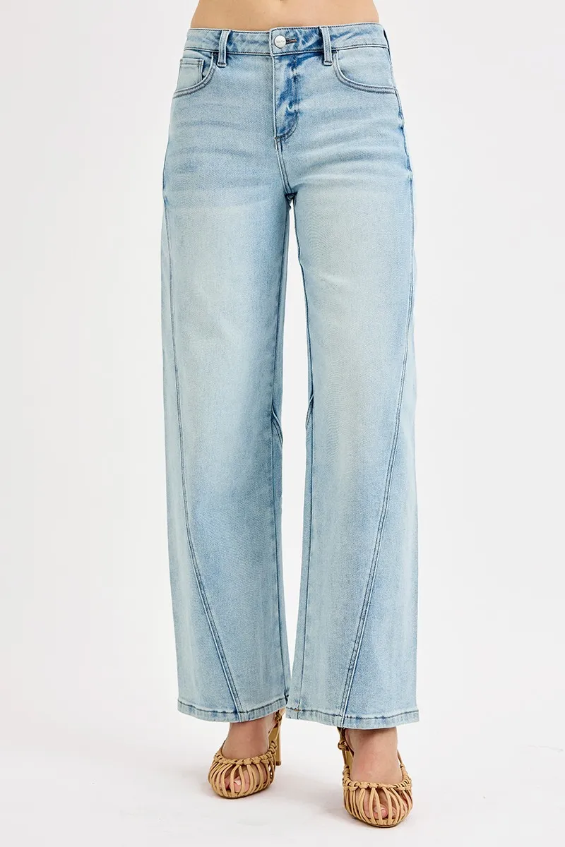 Full Size Mid Rise Fit Barrel Jeans Plus Size, image 4