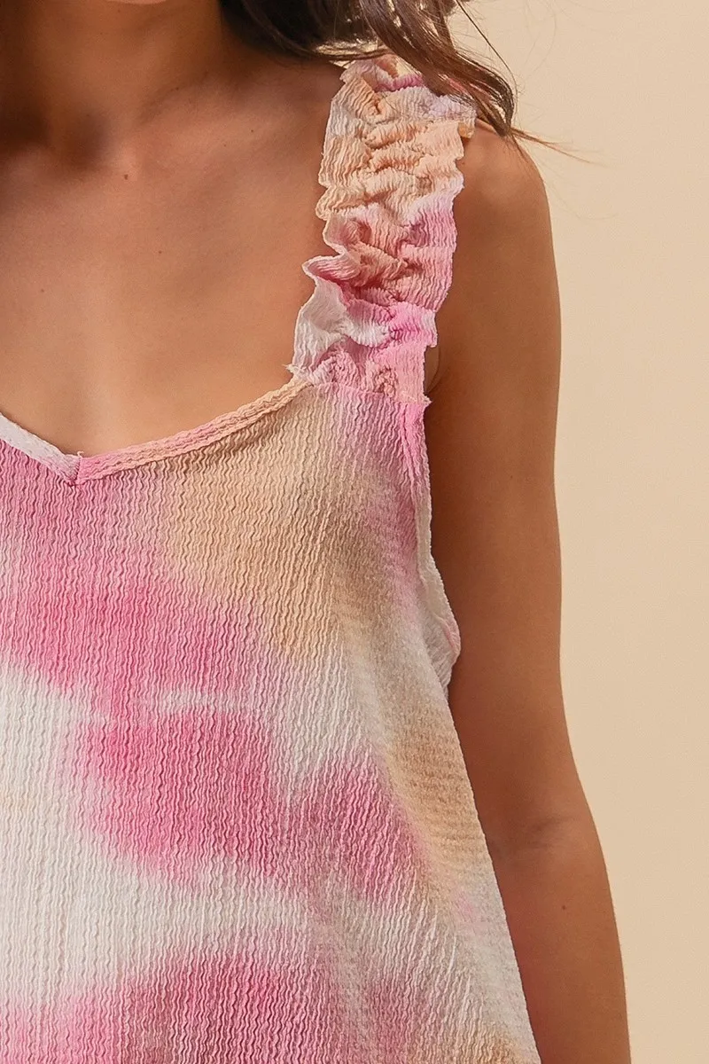 Tie Dye Printed Textured Woven with Ruffled, image 8
