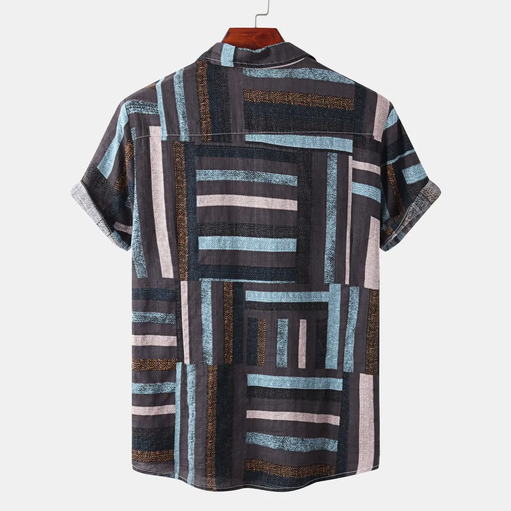 Men's Plus Size Short Sleeve Button-Down Casual Shirt, image 2