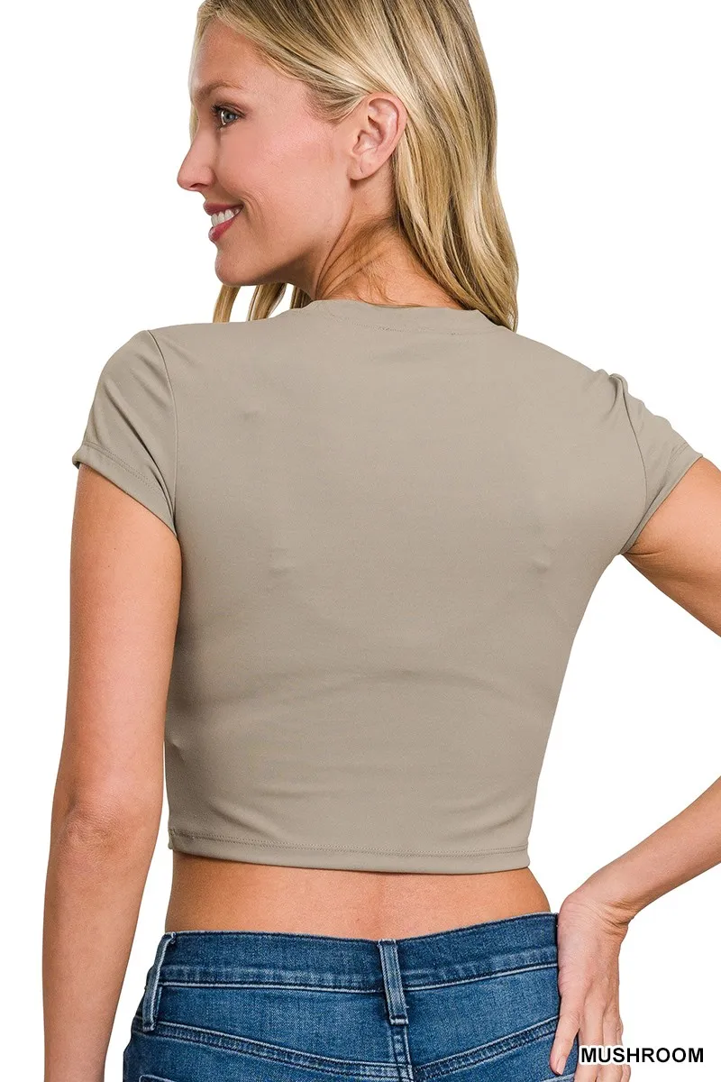 Cropped Interlock Short Sleeve Top, image 3