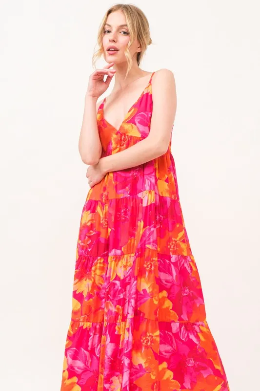 Floral Tiered Maxi Cami Dress with Pockets, image 4