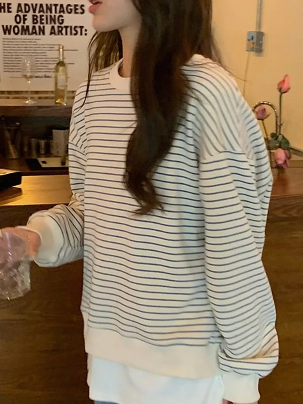 Striped Long-Sleeve Crewneck T-Shirt