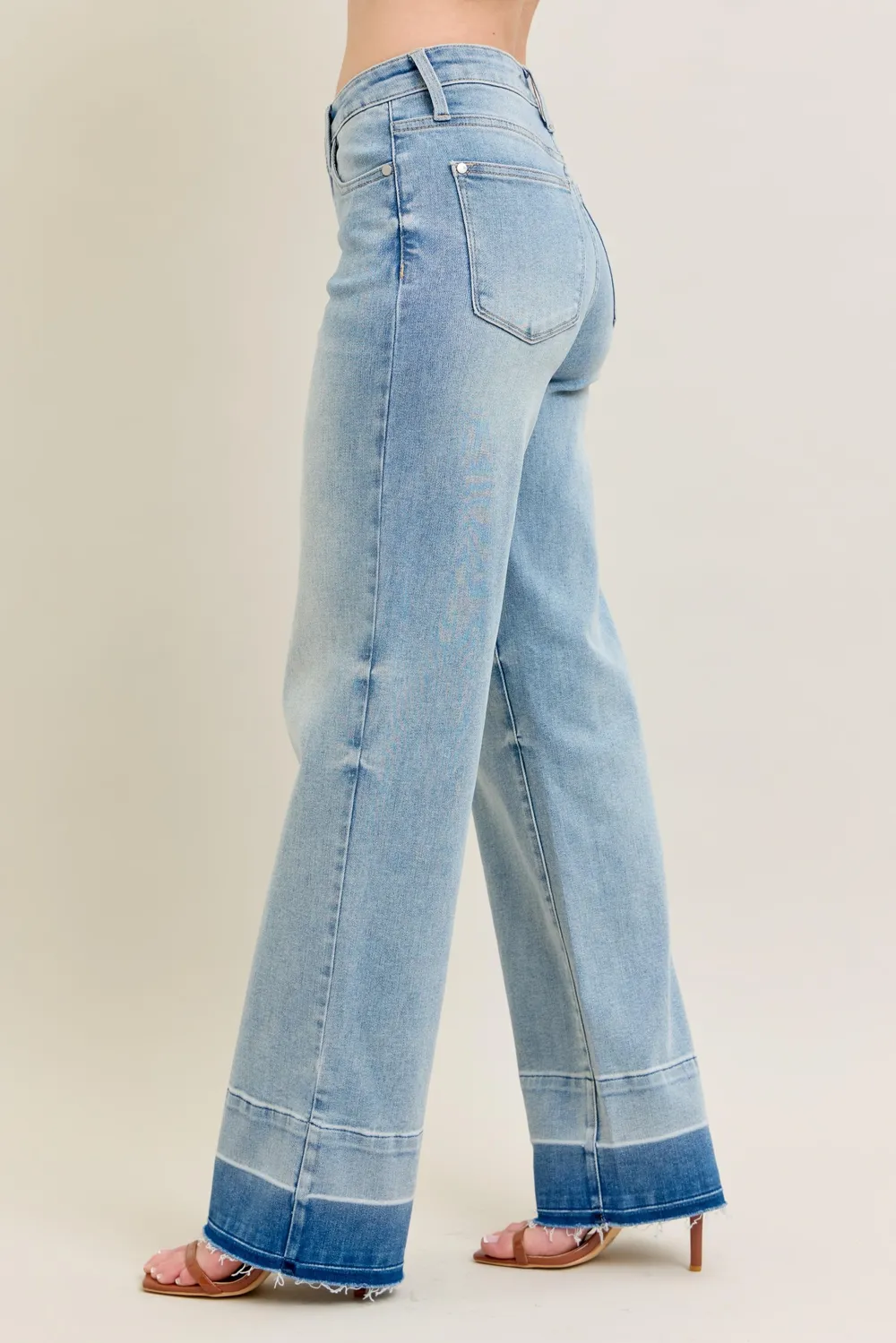 Full Size Mr Release Hem Wide Leg Jeans Plus Size, image 9