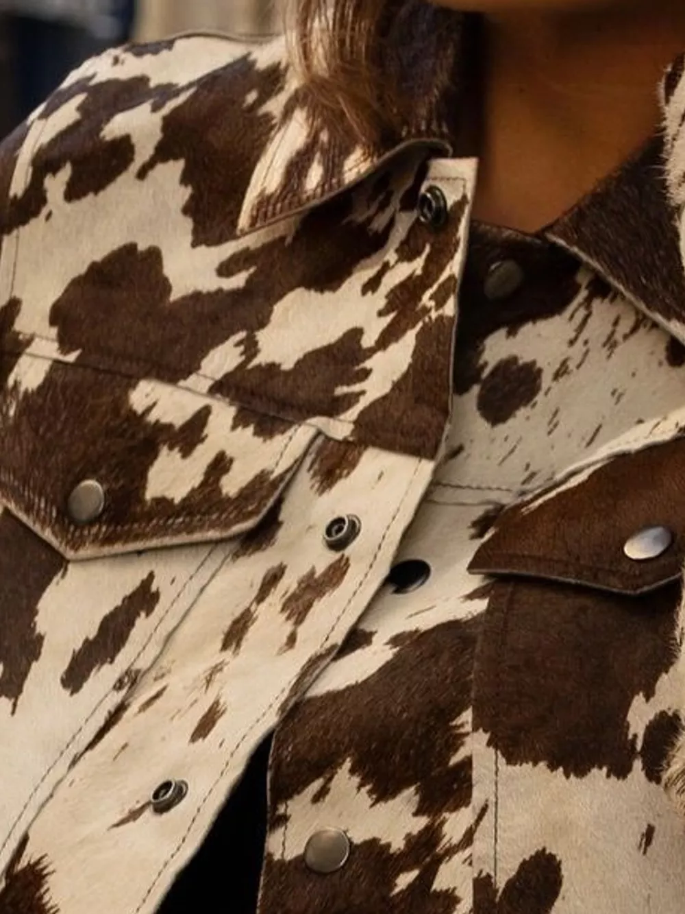 Cow Print Button Up Jacket, image 6